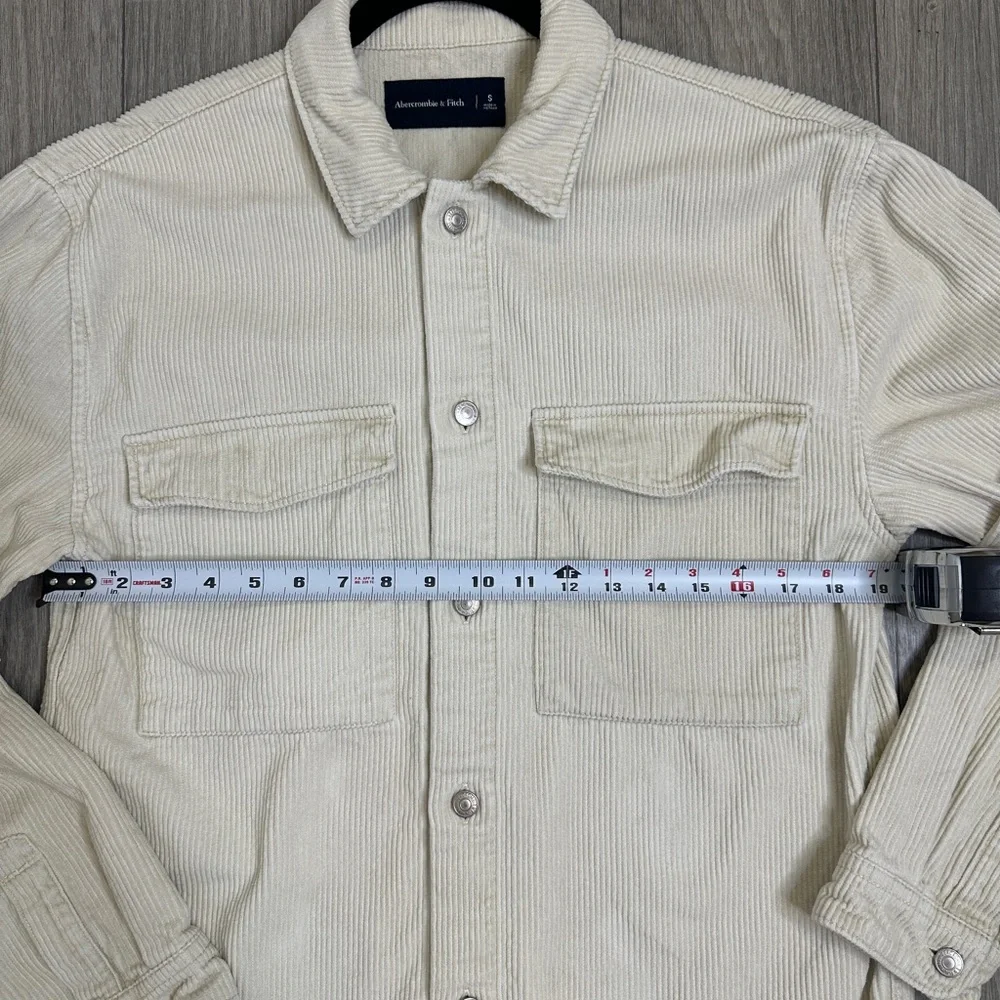 Abercrombie & Fitch Cream Corduroy Shacket Overshirt | Men’s Size S